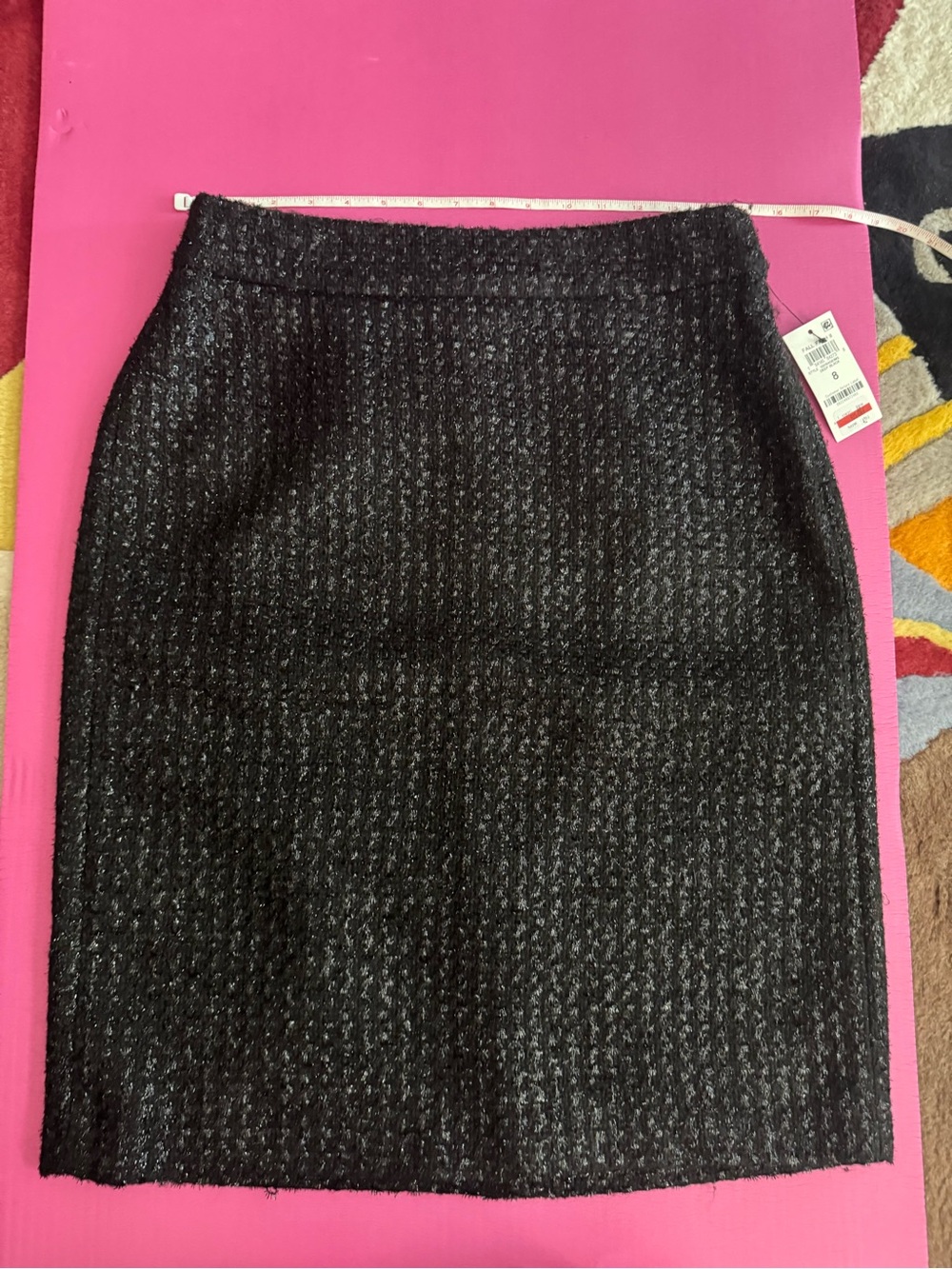 INC International Concepts Black Tweed Pencil Skirt